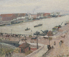 Pont dit 2e pont Boieldieu - French- pastellist, architectural draftsperson, lithographer, printmaker, painter and graphic artist
