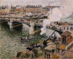 Pont dit 2e pont Boieldieu - French- pastellist, architectural draftsperson, lithographer, printmaker, painter and graphic artist