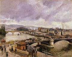 Pont dit 2e pont Boieldieu - French- pastellist, architectural draftsperson, lithographer, printmaker, painter and graphic artist