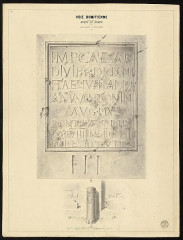 Via Domitia - Watercolor of a milestone of Antoninus Pius from the Via Domitia, found at Saint-Césaire and now in the Musée de la Romanité, Nîmes.