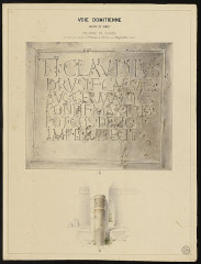 Via Domitia - Watercolor of a milestone of Claudius from the Via Domitia, removed from the church of Saint-Thomas de Coloures near Marguerittes and now in the Musée de la Romanité, Nîmes.