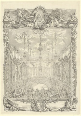 Grandes Ecuries - Français : Sujet : Louis (dauphin de France ; 1729-1765) -- Mariage Marie-Thérèse (dauphine de France ; 1726-1746) -- Mariage Décoration intérieure Bals Mariages royaux et nobles Versailles (Yvelines, France) -- Château -- Écuries royales Scènes historiques -- 1701-1788 [DECORATION DU BAL PARÉ - DONNÉ PAR LE ROY // Le XXIV Février M.D.CCXLV] Référence bibliographique : IFF18 COCHIN Père (Charles-Nicolas), 310 Référence bibliographique : Portalis et Béraldi, COCHIN Père, 3 Référence bibliographique : Le Blanc, COCHIN (Charles-Nicolas) père, 251 Référence bibliographique : Jombert, 125 Couverture : 24 février 1746 Langue : sans contenu linguistique