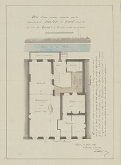 Synagogue - Plan d'une maison acquise par la communauté israélite de Vesoul située sur la rue du Breuil à Vesoul n°21 du cadastre. 1 plan de masse