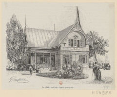 Chalet suédois - Français : Sujet : Constructions pour expositions Paris (France) -- Champ-de-Mars Exposition internationale (1889 ; Paris) Langue : français